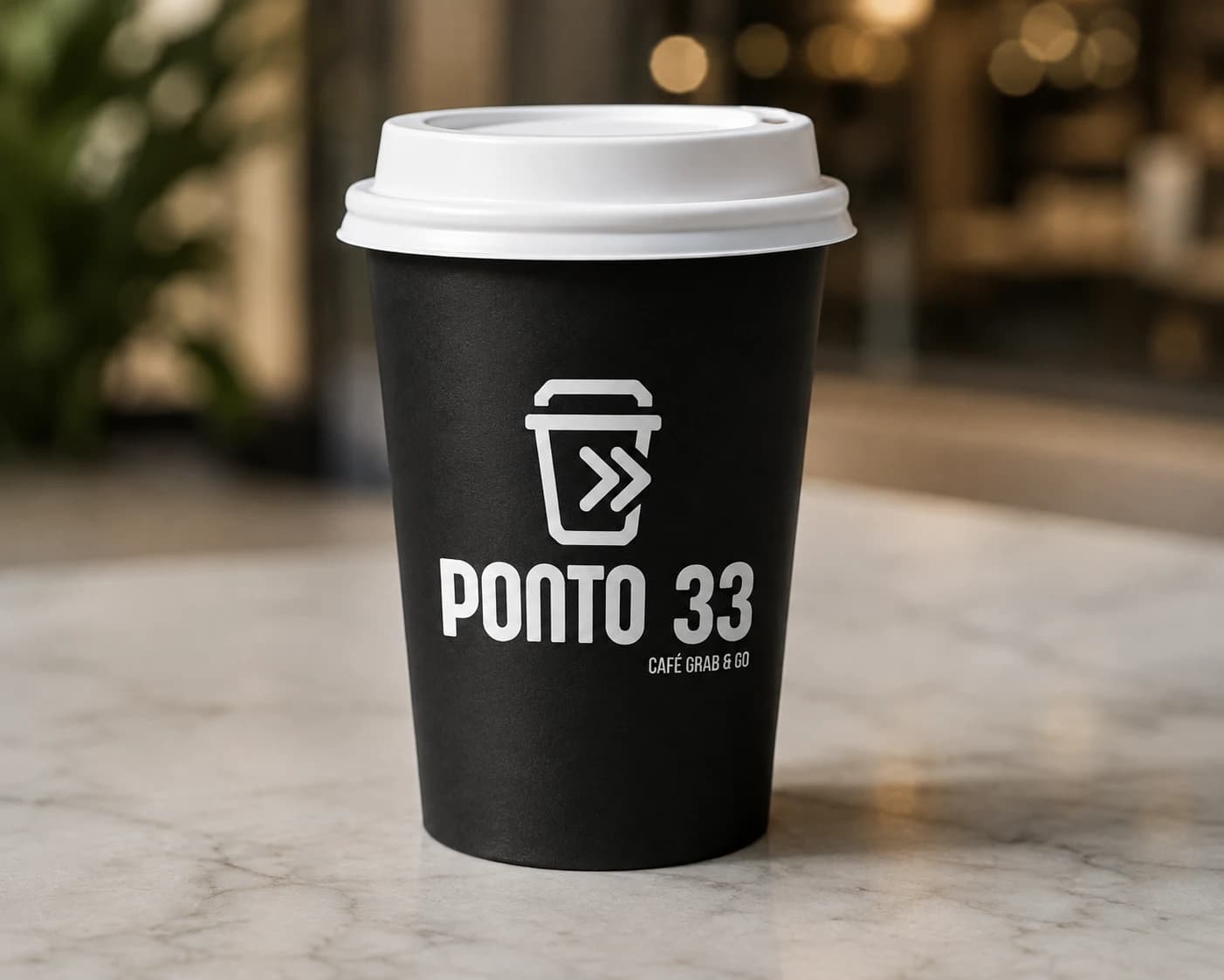 Copo Ponto 33 sobre mármore